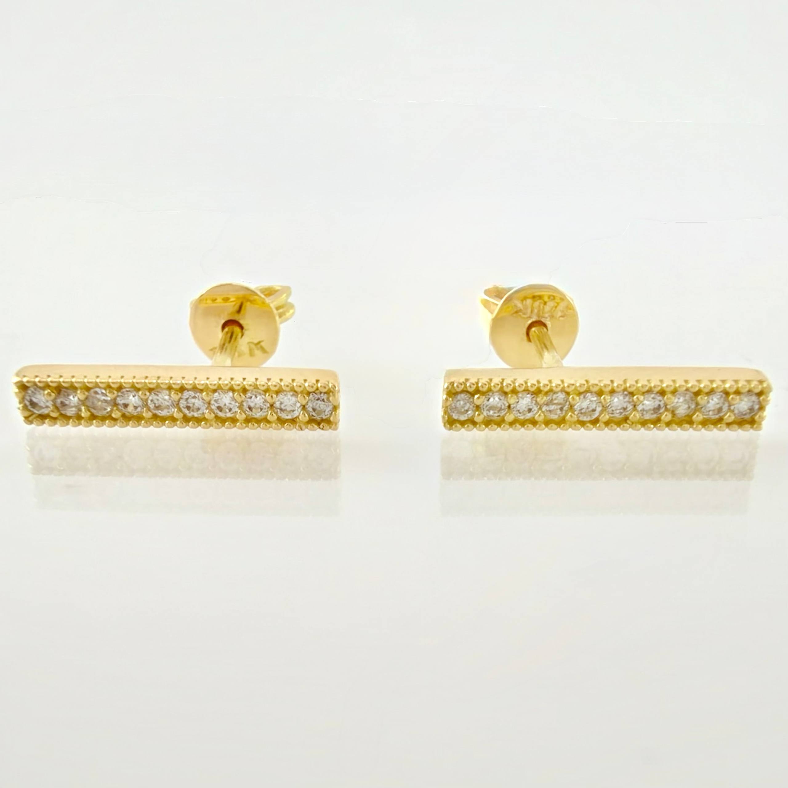 Topos Recta Impecable 2.05gr / 1.4cm / Oro Amarillo 18K
