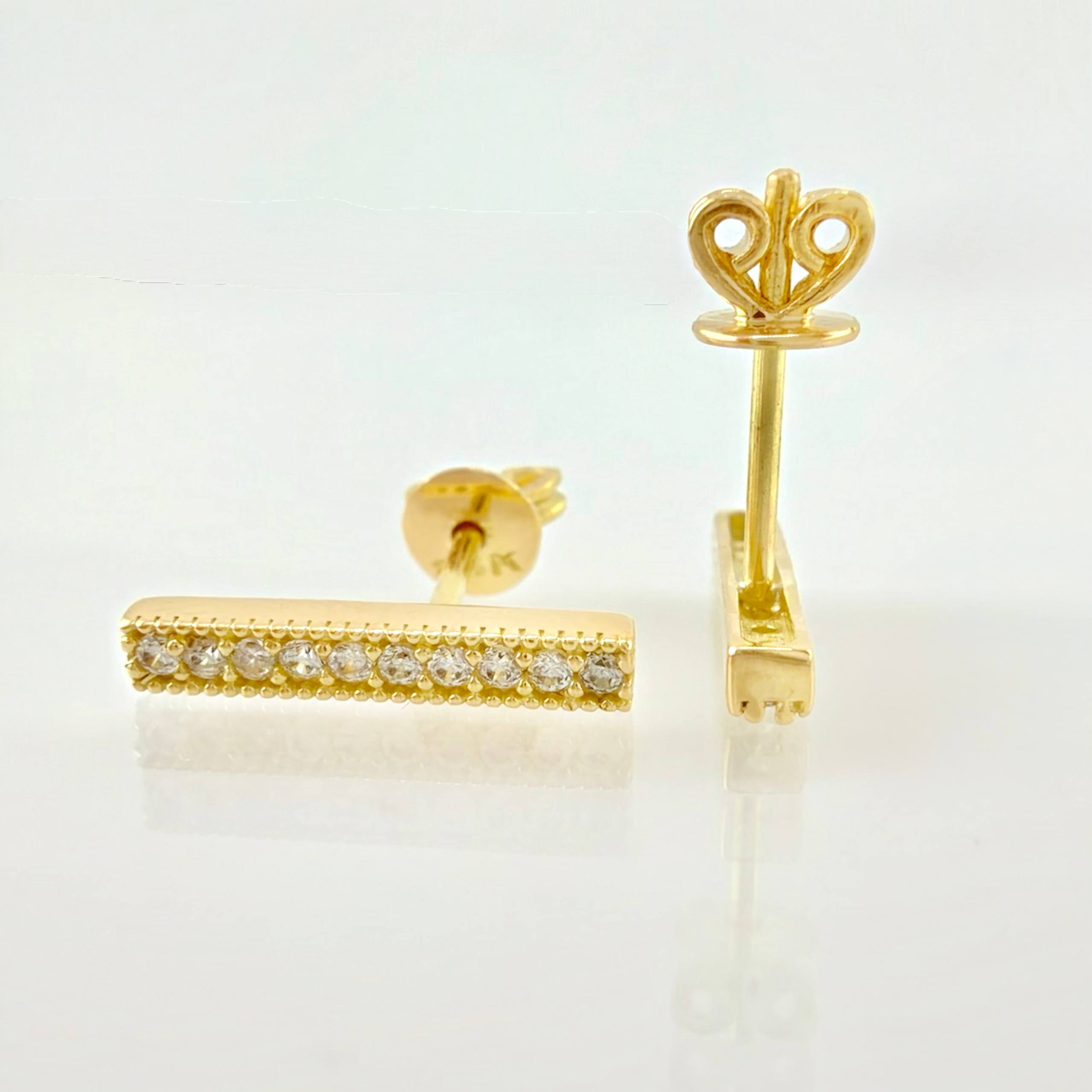 Topos Recta Impecable 2.05gr / 1.4cm / Oro Amarillo 18K