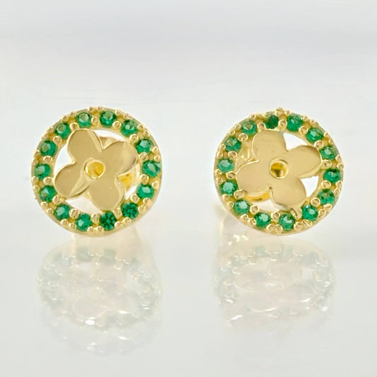 Topos Circulo Flor 1.6gr / 8mm Oro Amarillo 18K