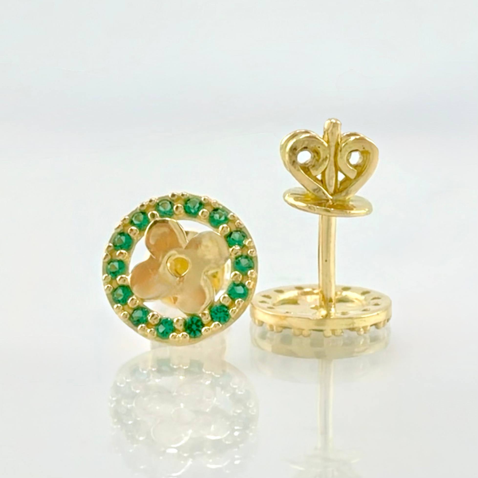 Topos Circulo Flor 1.6gr / 8mm Oro Amarillo 18K