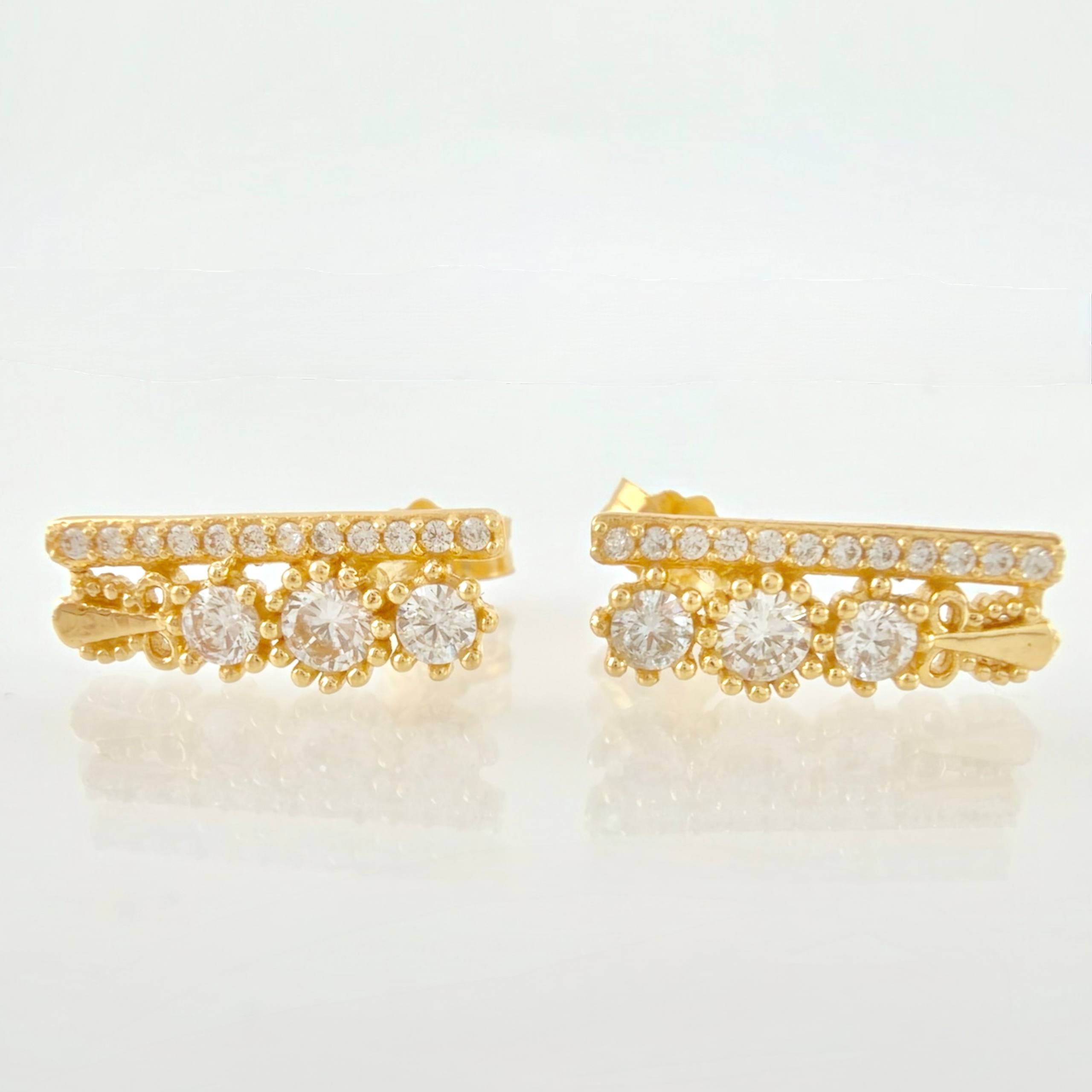 Topos Carril Trio De Liz 2.55gr / 1.5cm / Oro Amarillo 18K