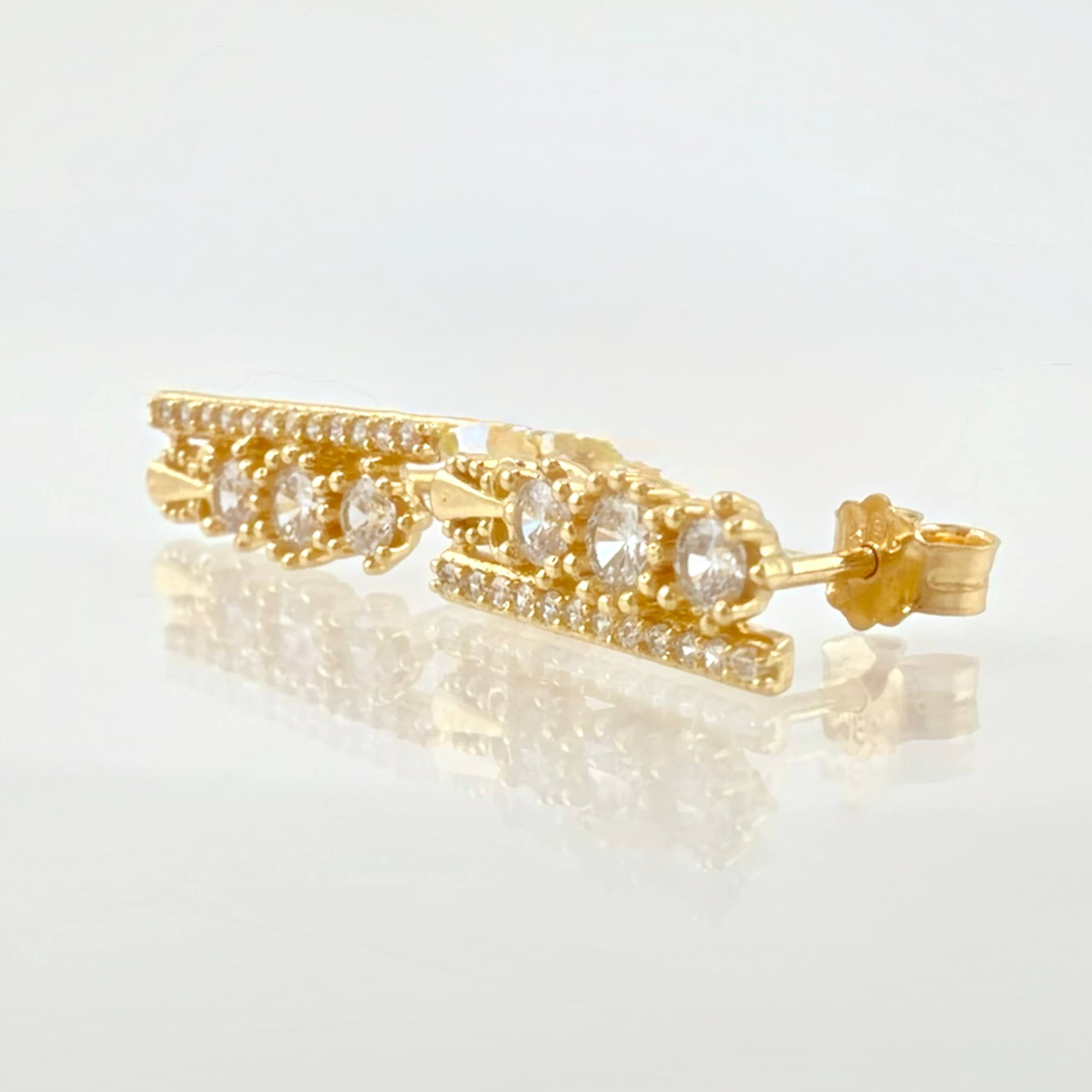 Topos Carril Trio De Liz 2.55gr / 1.5cm / Oro Amarillo 18K