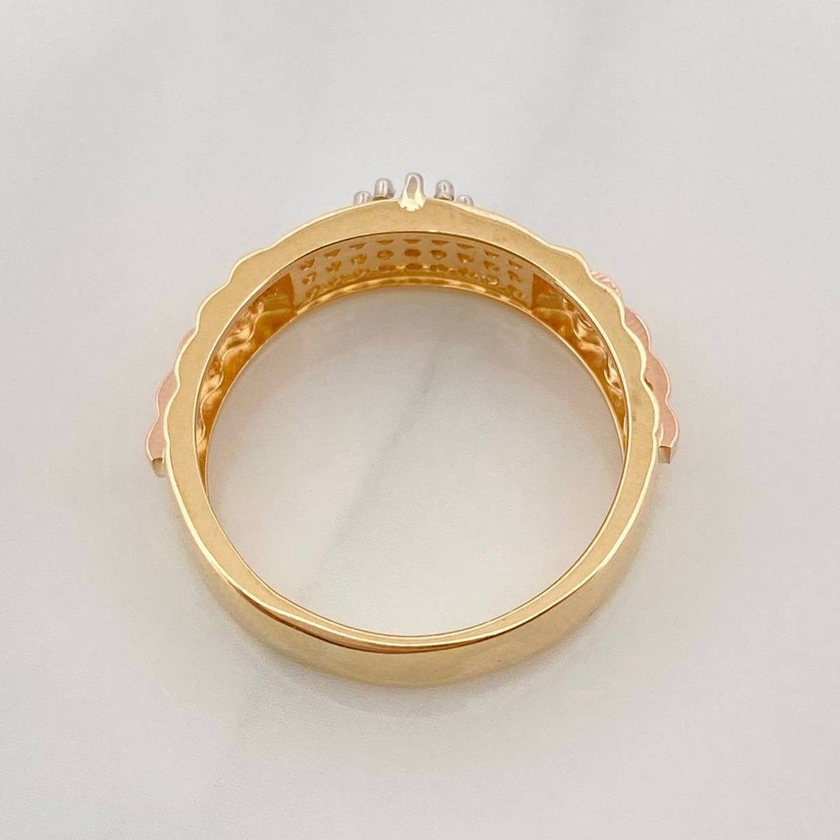 Anillo Correa Corona 3.55g / T6 1/2 Tres Oros 18K