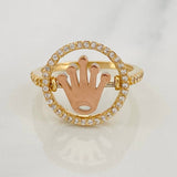 Anillo Corona Movil 3.85g / T7 1/4 Tres Oros 18K