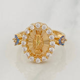 Anillo Virgen Milagrosa 3.15g / T4 1/2 Oro Amarillo 18K