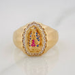 Anillo Virgen de Guadalupe 4.7g / T7 1/2 Dos Oros Amarillo Blanco 18K