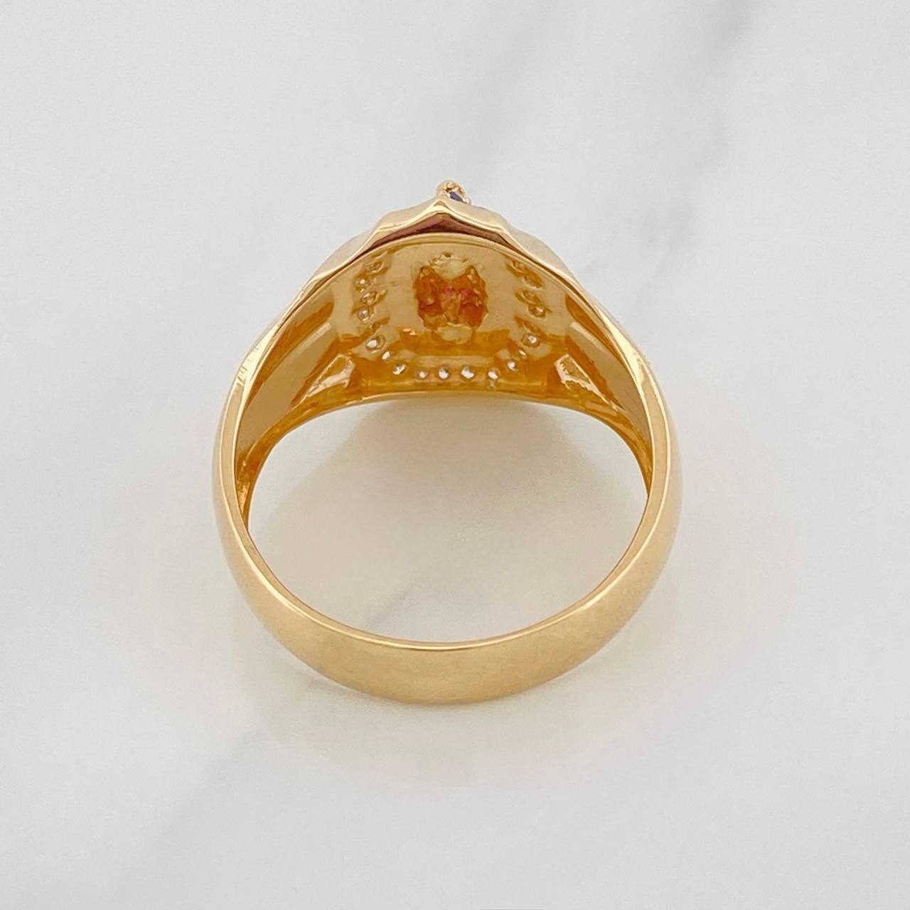 Anillo Virgen de Guadalupe 4.7g / T7 1/2 Dos Oros Amarillo Blanco 18K