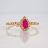 Anillo Lagrima 1.4g / T7 1/4 Oro Amarillo 18K