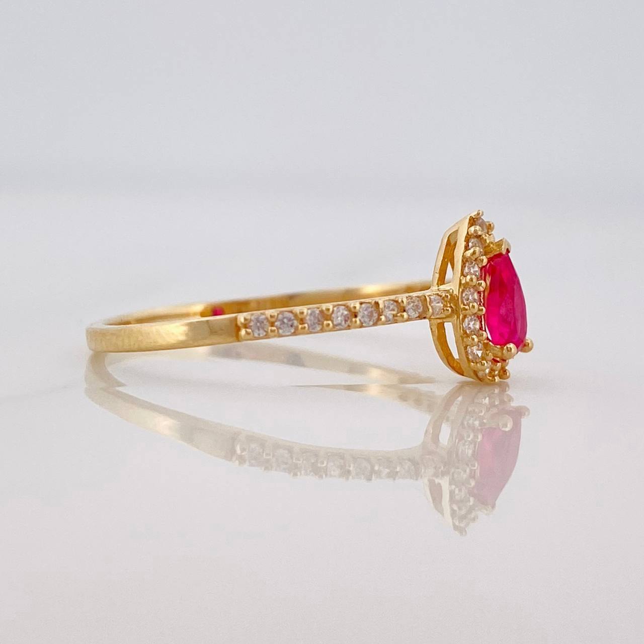 Anillo Lagrima 1.4g / T7 1/4 Oro Amarillo 18K