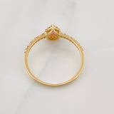 Anillo Lagrima 1.4g / T7 1/4 Oro Amarillo 18K