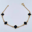 Pulso Trebol Aro Seguido 2.6gr / 17.7cm / 1.43mm Oro Amarillo 18K &
