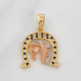 Dije Herradura Caballo 2.8g / 2.3cm Tres Oros 18K