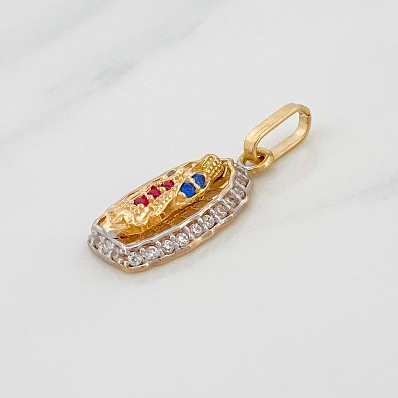 Dije Virgen de Guadalupe 1.25g / 2cm Dos Oros Amarillo Blanco 18K