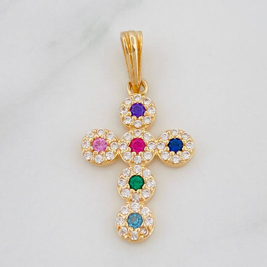 Dije Cruz Tupida 1.55g / 2.4cm Tres Oros 18K