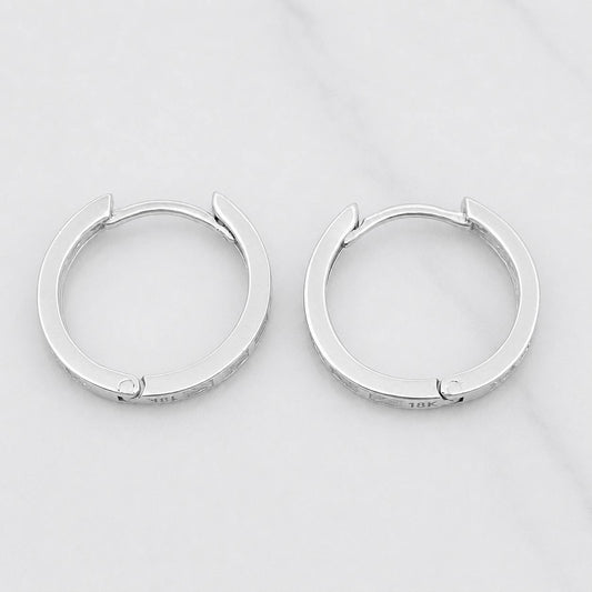 Candongas Carril 2g / 1.5cm Oro Blanco 18K