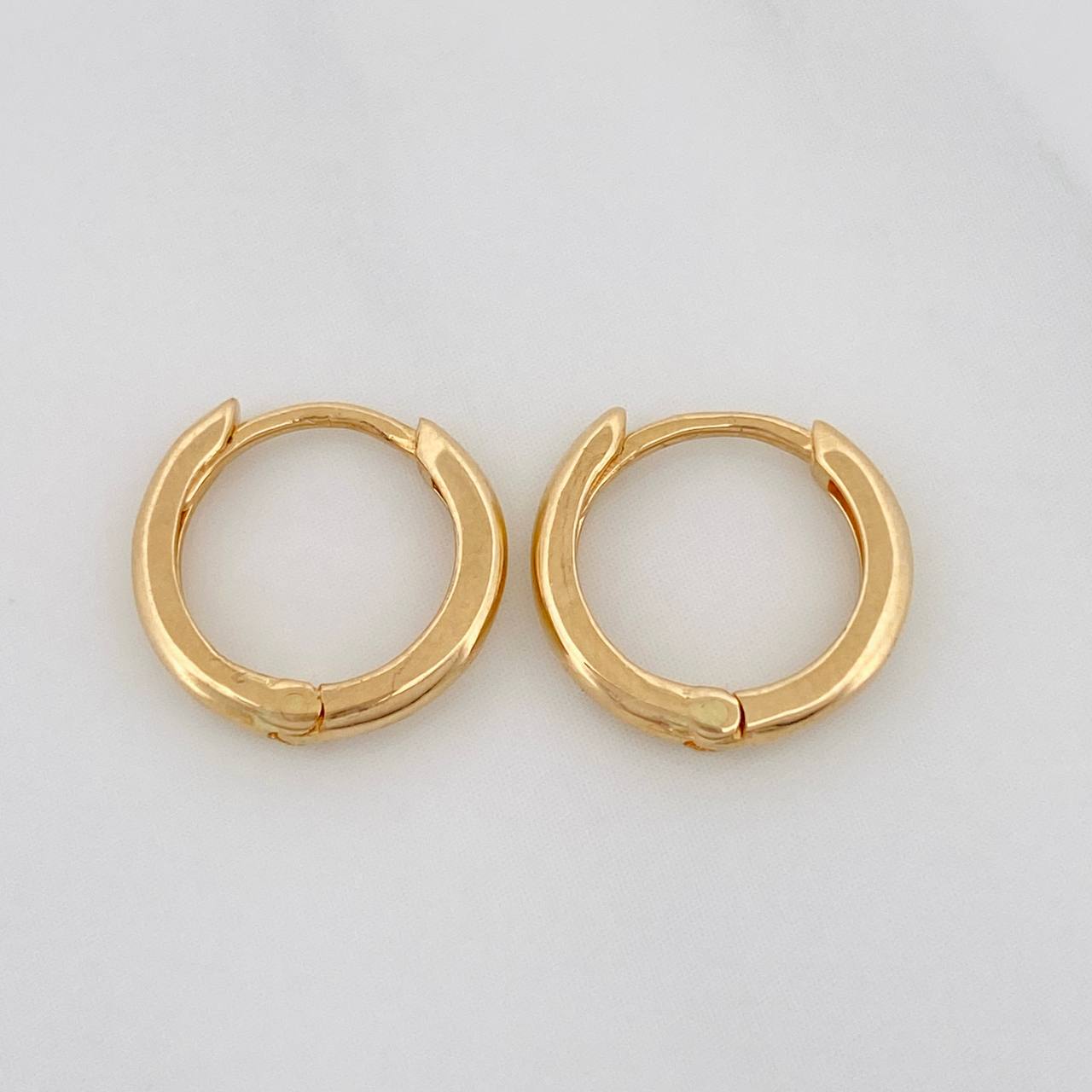 Candongas Aro Liso 1.35g / 1.5cm Oro Amarillo 18K