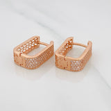 Candongas Cuadradas 7.15g / 2.5cm Oro Rosa 18K