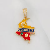 Dije Mapa de Colombia 2.3g / 26cm Oro Amarillo 18K