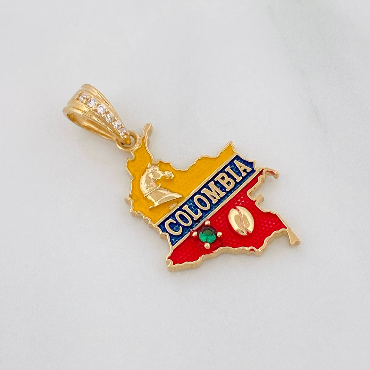 Dije Mapa de Colombia 2.3g / 26cm Oro Amarillo 18K