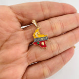 Dije Mapa de Colombia 2.3g / 26cm Oro Amarillo 18K