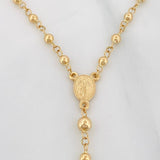 Rosario Virgen Milagrosa Cruz Cristo 6.25g / 50 cm / 3mm Oro Amarillo 18K