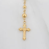 Rosario Virgen Milagrosa Cruz Cristo 6.25g / 50 cm / 3mm Oro Amarillo 18K