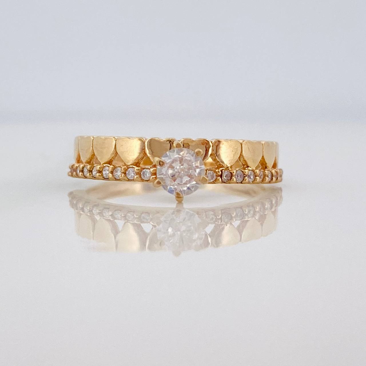 Anillo Churumbela Corazones 2.35g / T6 Oro Amarillo 18K
