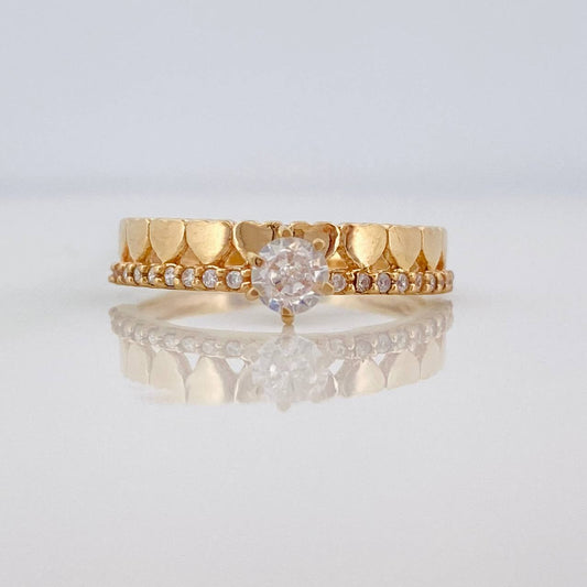 Anillo Churumbela Corazones 2.35g / T6 Oro Amarillo 18K