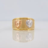 Anillo Corazones 15´s 1.75g / T5 3/4 Tres Oros 18K