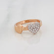 Anillo Corazones 1.95g / T4 1/4 Dos Oros Blanco Rosa 18K