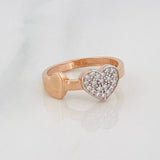 Anillo Corazones 1.95g / T4 1/4 Dos Oros Blanco Rosa 18K