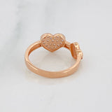 Anillo Corazones 1.95g / T4 1/4 Dos Oros Blanco Rosa 18K