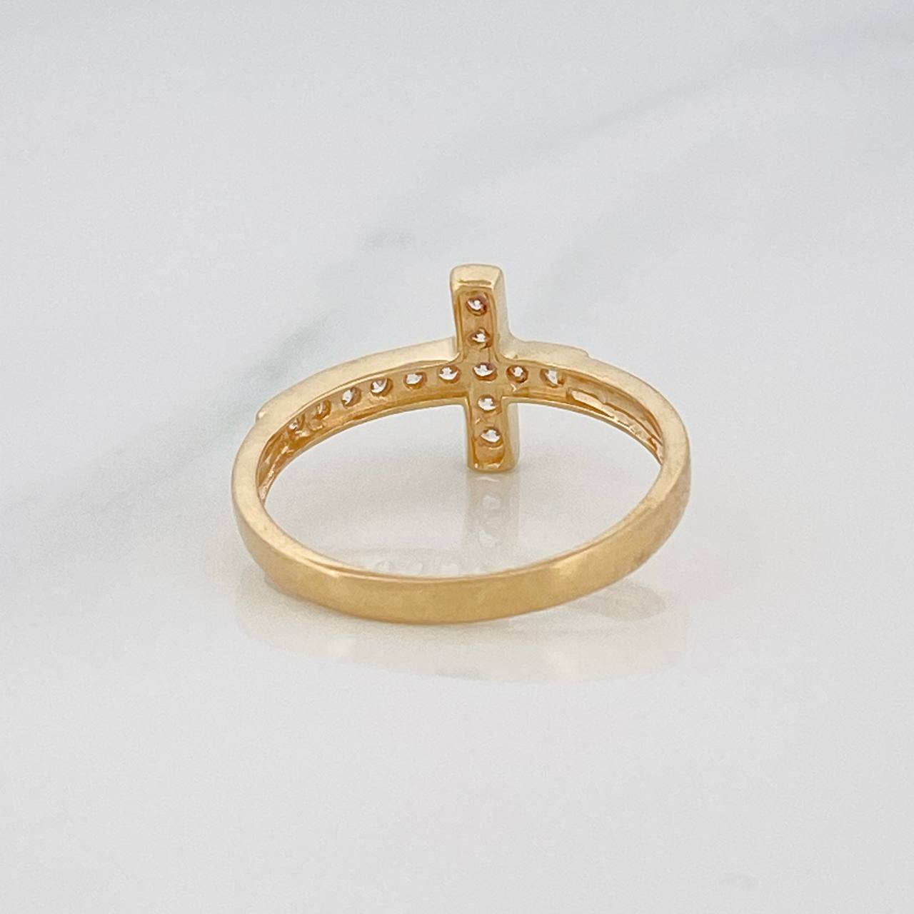Anillo Cruz 1.75g / T6 1/4 Oro Amarillo 18K
