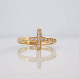 Anillo Cruz 1.75g / T6 1/4 Oro Amarillo 18K