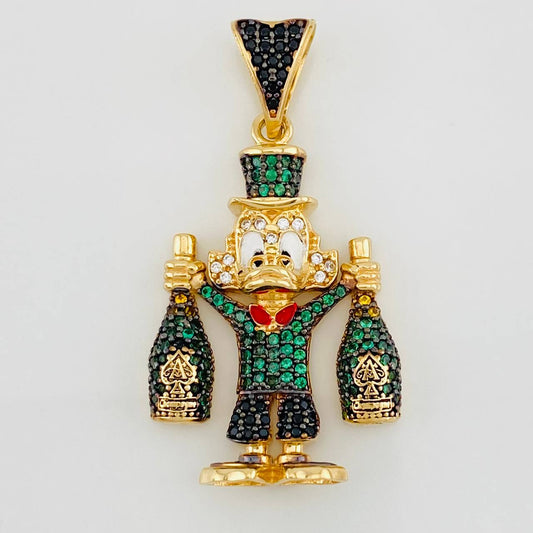 Dije Pato de Champagne 8.4g / 4cm Dos Oros Negro Amarillo 18K