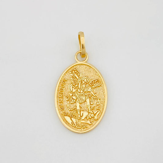 Dije Placa San Miguel Arcangel 2.15g / 2.06cm Oro Amarillo 18K