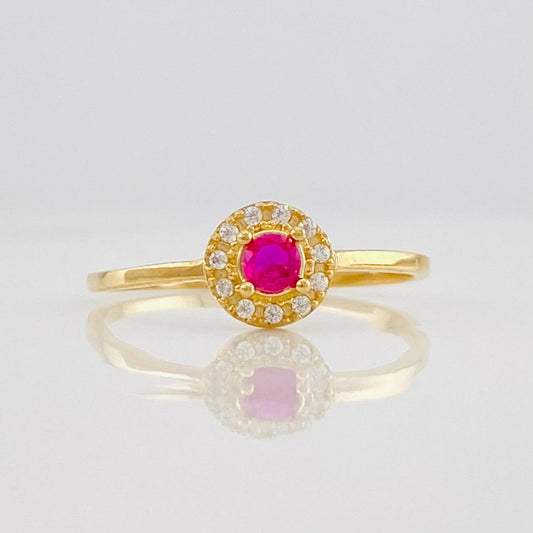 Anillo Halo Circulo 1.5g / T7 Oro Amarillo 18K