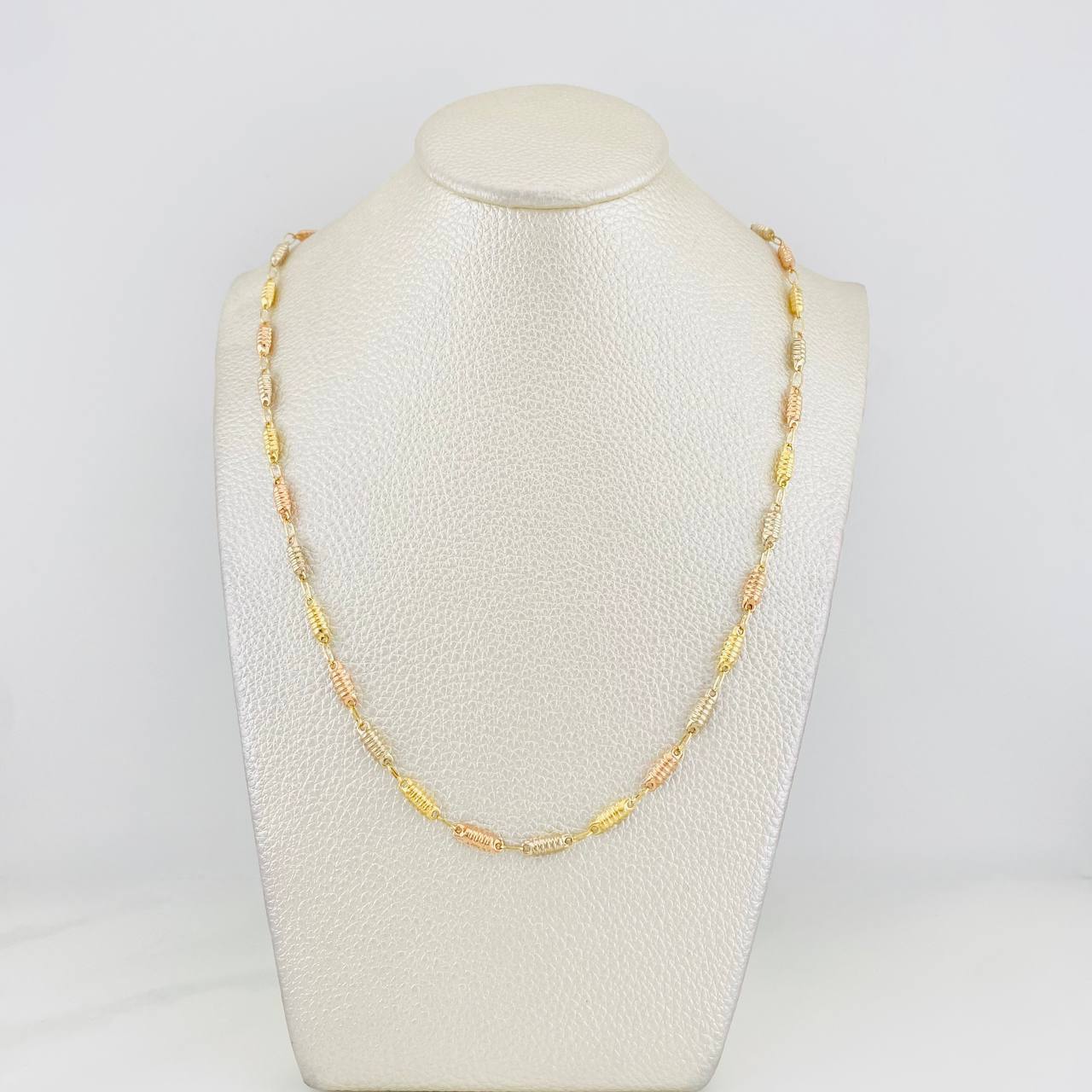 Cadena Rustica Barril 7.55g / 60cm / 3.6mm Tres Oros 18K