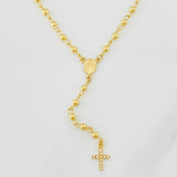 Rosario Virgen Milagrosa Cruz 7.25g / 45cm / 4mm-3mm Oro Amarillo 18K