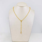 Rosario Virgen Milagrosa Cruz 7.25g / 45cm / 4mm-3mm Oro Amarillo 18K