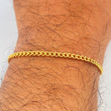 Pulso Cubano 3.85gr / 21cm / 4mm Oro Amarillo +1 18K $
