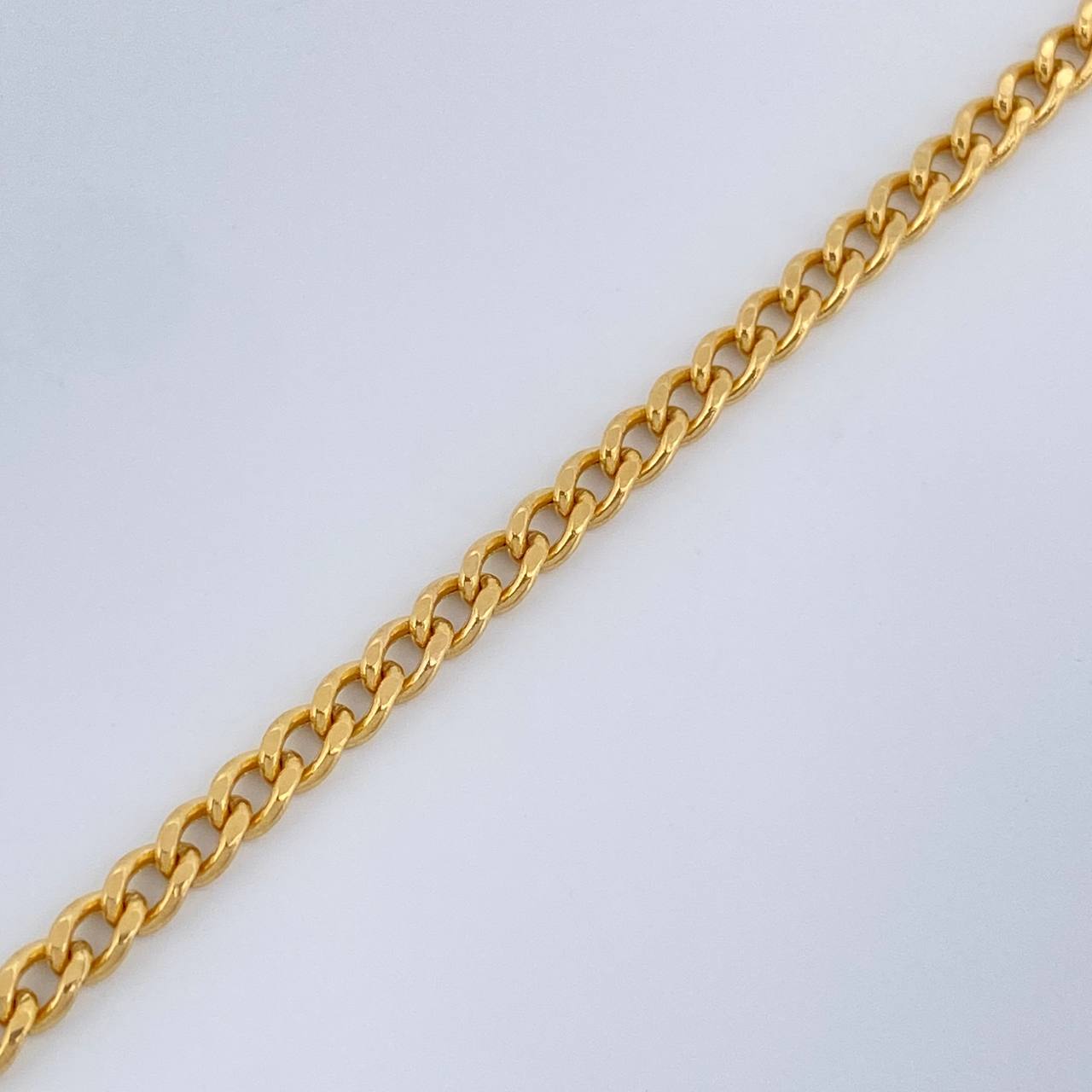 Pulso Cubano 3.85gr / 21cm / 4mm Oro Amarillo +1 18K $