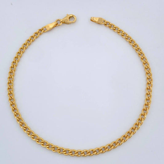 Pulso Cubano 3.85gr / 21cm / 4mm Oro Amarillo +1 18K $