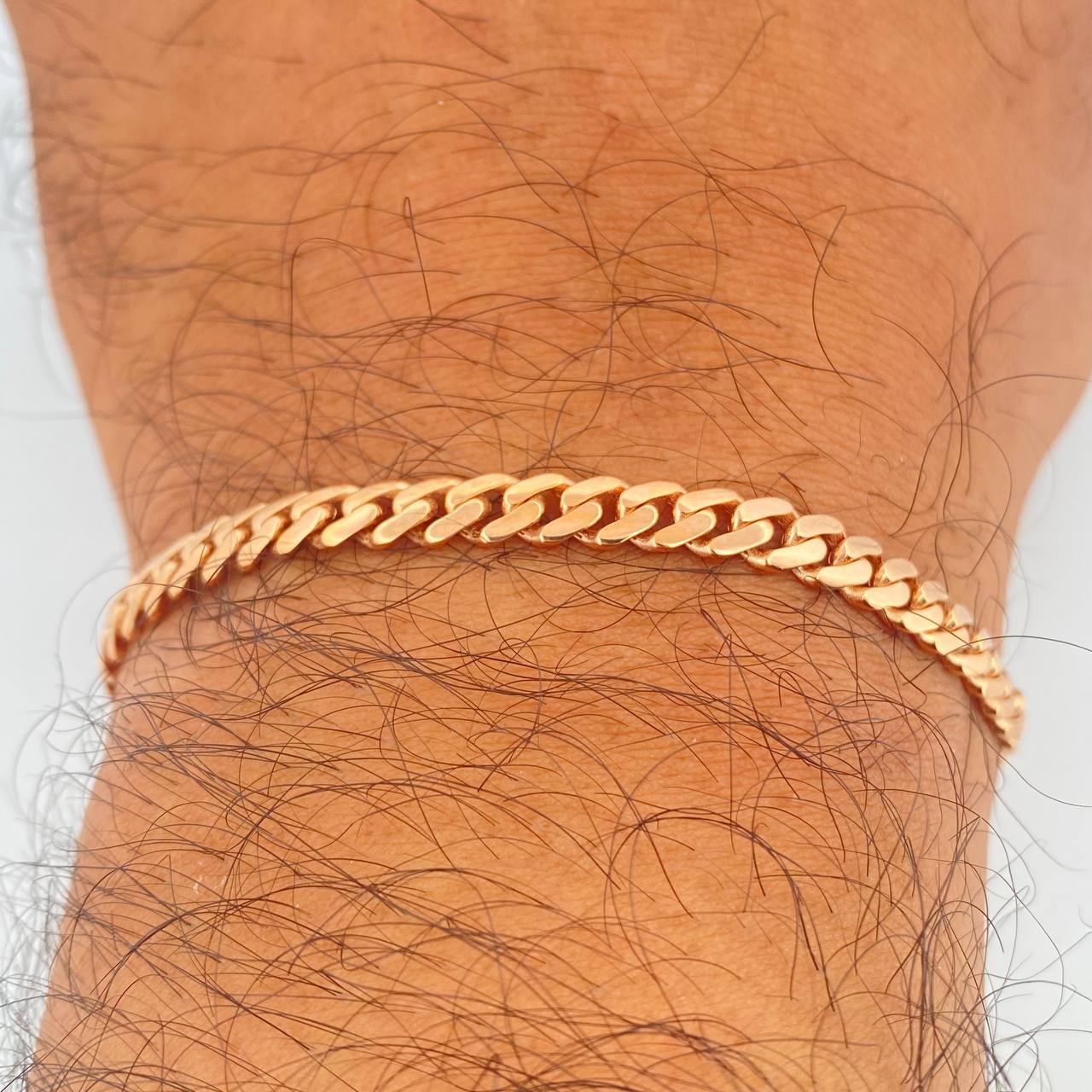 Pulso Cubana Monaco 7.05gr / 20.6cm / 4.7mm Dos Oros Blanco Rosa  +4 18K $