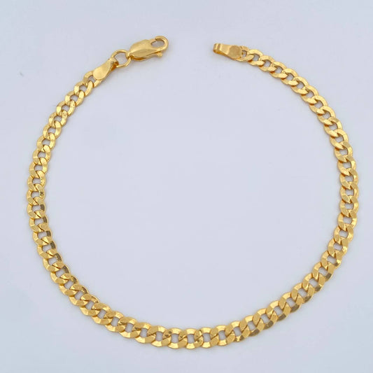 Pulso Cubano 2.75gr / 19.3cm / 3mm Oro Amarillo +1 18K $