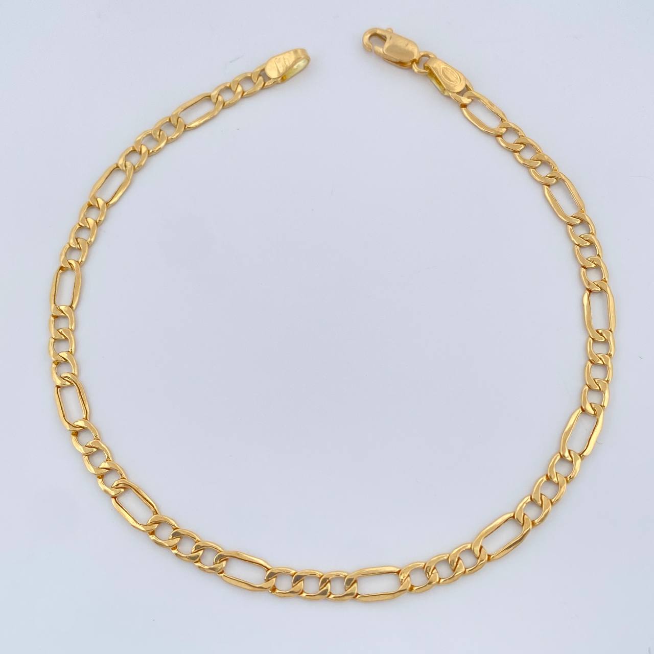 Pulso Figaro 1.85gr / 20cm / 3mm Oro Amarillo +1 18K $