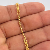 Pulso Lazo Veneciana 2.4gr / 19cm / 2mm Oro Amarillo +3 18K $