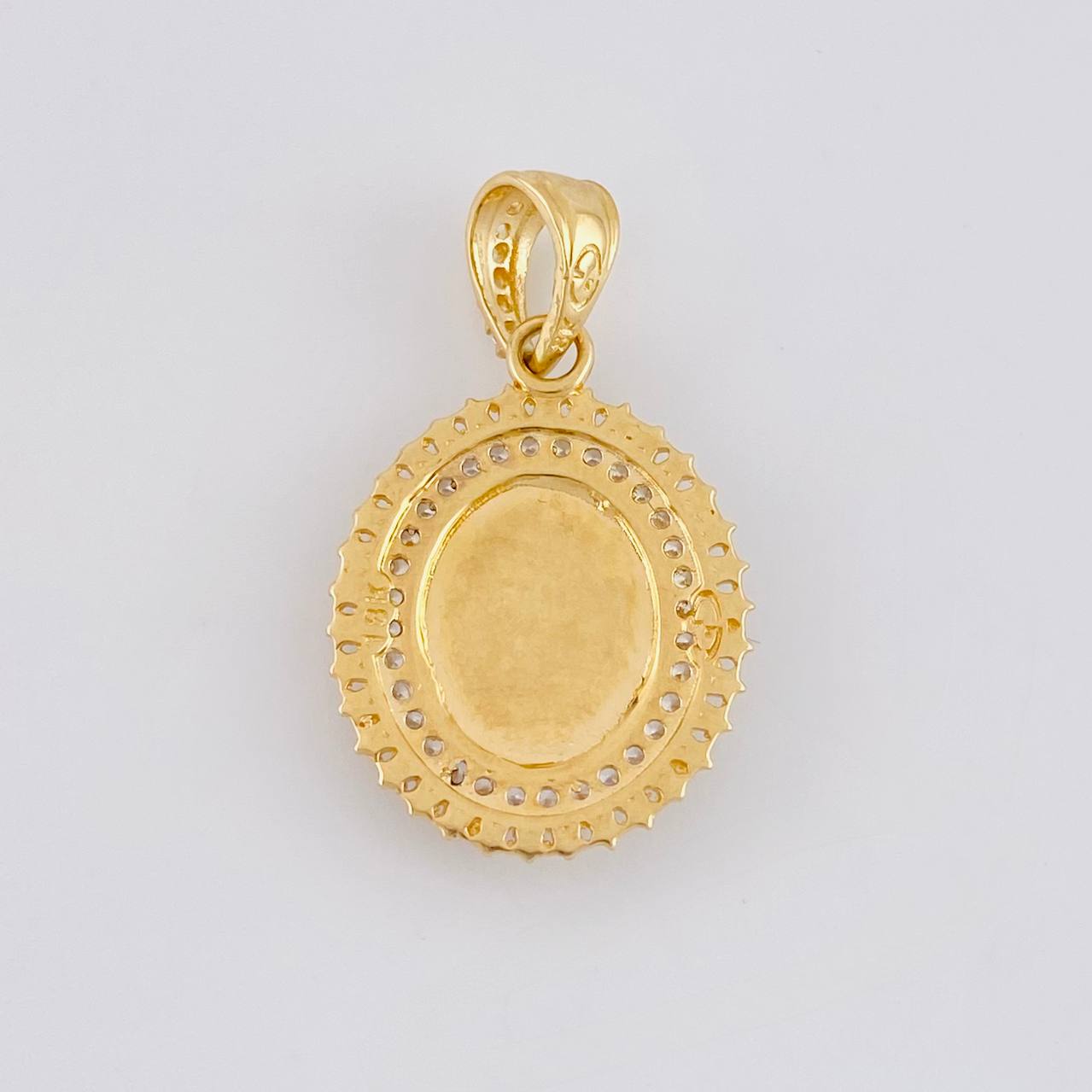 Dije Borde Estrellado San Judas 2.95g / 2.6cm Dos Oros Amarillo Blanco 18K