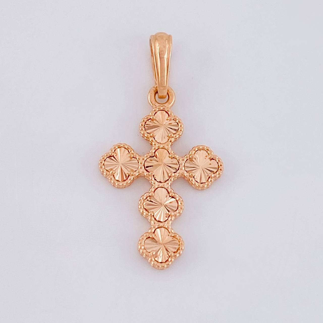 Dije Trebol Diamantado 2.25g / 3cm Oro Rosa 18K