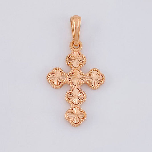 Dije Trebol Diamantado 2.25g / 3cm Oro Rosa 18K